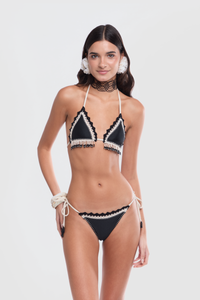 Solange Black Bikini Top
