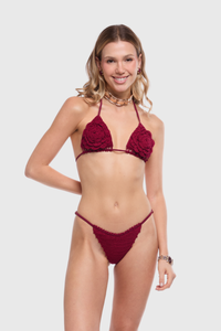 Rose Burgundy Bikini Top