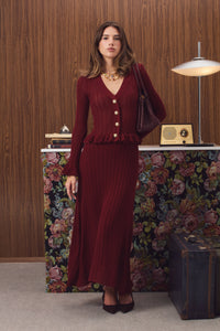 Victoria Burgundy Dress