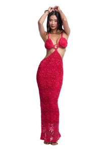 Martina Rose Red Crochet Dress