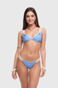 Alessia Steel Blue Bikini Top