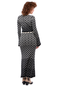 Gaela Black and Ivory Skirt