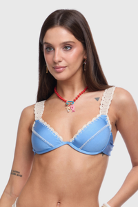 Alessia Steel Blue Bikini Top