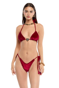 Lia Heart Wine Bikini Top