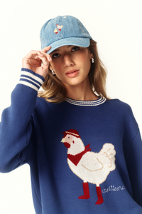 Mama Hen and Chick Denim Cap