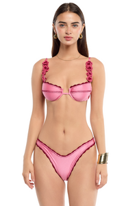 Lily Pink & Wine Bikini Top