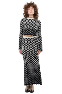 Gaela Black and Ivory Top