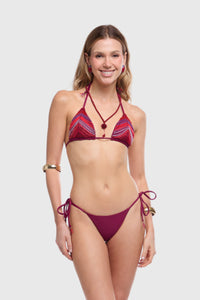 Noe Beads Burgundy Bikini Top