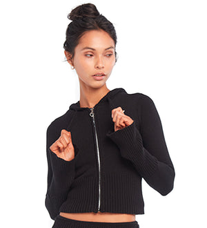 Naomi Knitted Black Sweatshirt