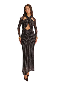 Rosalie Black Polka Dots Dress Vista Frontal 1