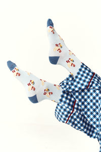 Mama Hen Stripes Blue Socks
