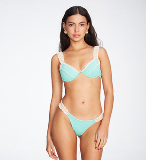 Alessia Mint with Crochet Bikini Bottom