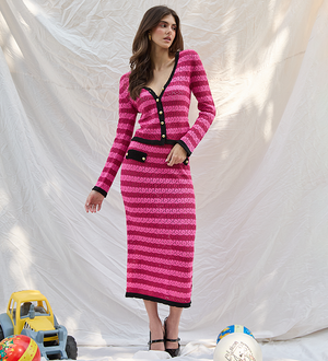 Alonza Fuchsia Midi Skirt