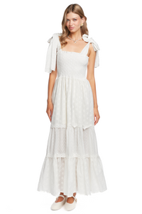 Evita Broderie White Dress