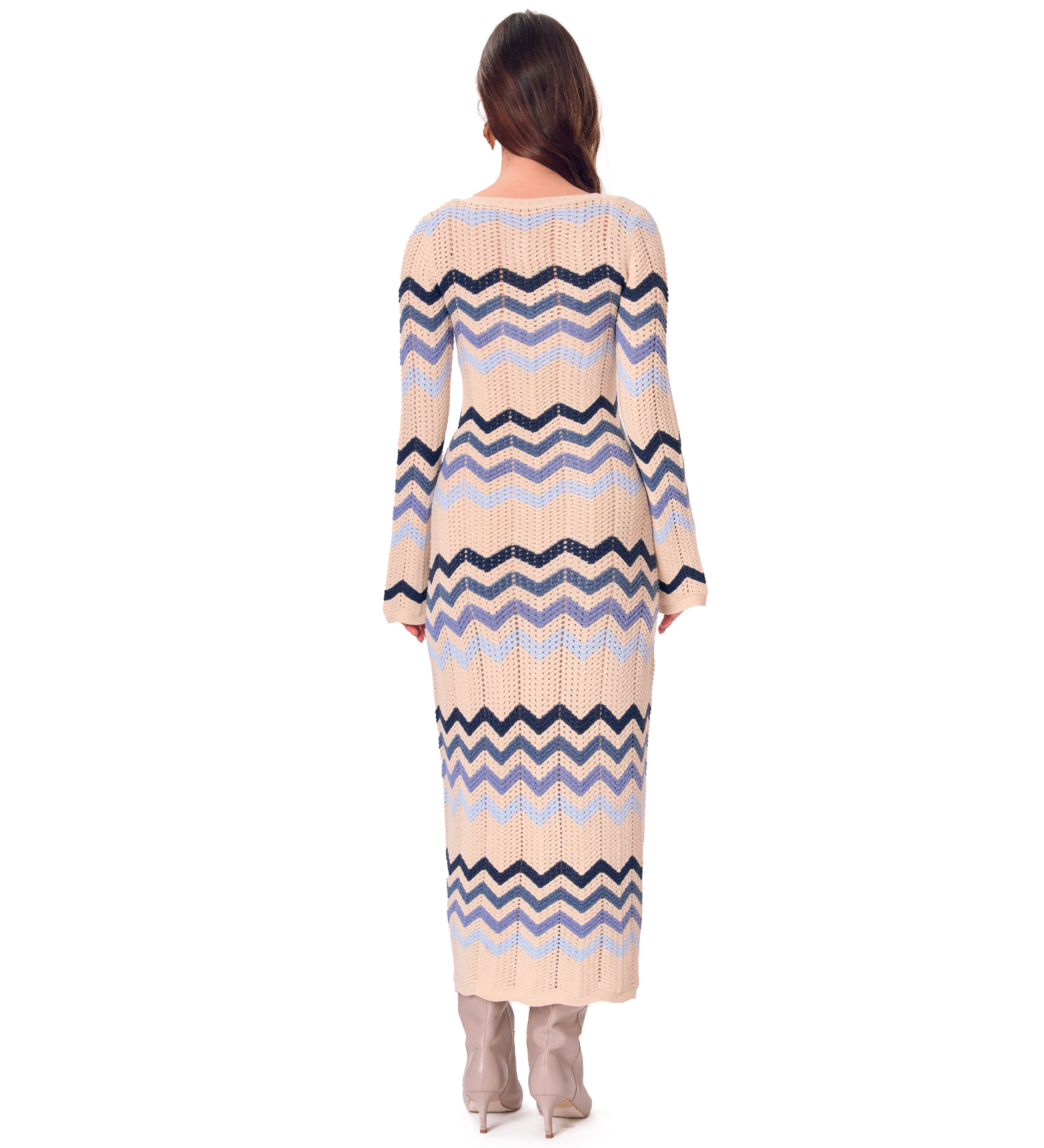 Gretta Zigzag Blue Dress