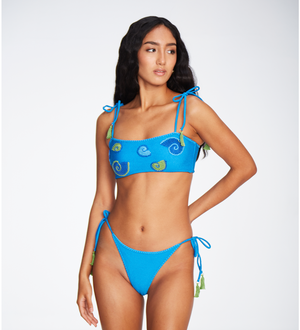 Mafer Blue Bikini Top