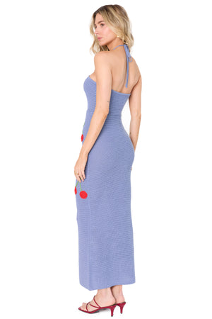 Pipa Blue Cherries Maxi Dress