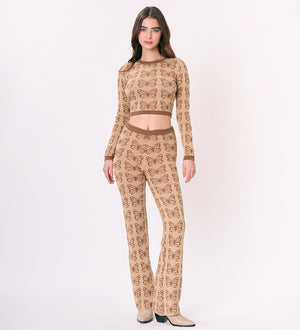 Beverly Brown Butterfly Pant