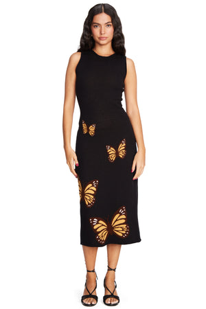 Sienna Black Butterfly Dress