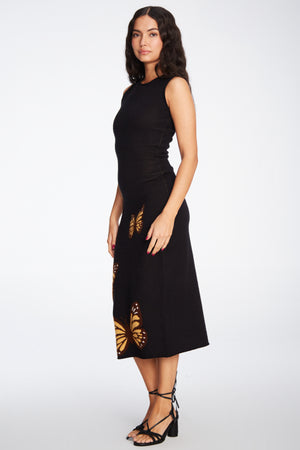 Sienna Black Butterfly Dress